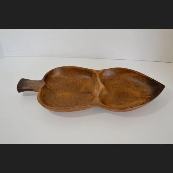 Handcrafted In Italy Wooden Carved Dish Tray Vintage - Picture 6 of 10